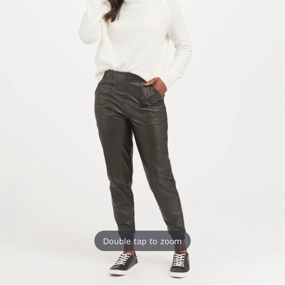 Spanx leather like joggers NWOT